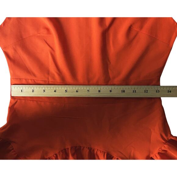 NWT Flamingo High Front Orange Maxi Dress Women's Small - Picture 4 of 9